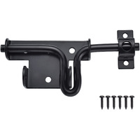 Jiahoo Slide Bolt Gate Latch  Heavy Duty Door Lock With Padlock Hole  Sliding Bolt Latch Hardware For Wooden Fence  Shed Door  Pvc Fence  Barn Door  Thickened Steel  Black Finish