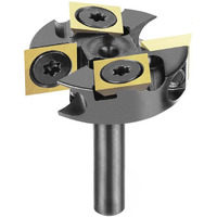 Spetool Carbide Insert Surfacing Router Bit Spoilboard Planing 1-1/4 Inch Cutting Diamter Slab Flattening For Woodworking With Ats Coating