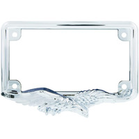 United Pacific 50118 Diecast Chrome Soaring Eagle Motorcyle License Plate Frame Holder  Detailed Design  Metal Construction  Durable - One Frame