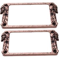 Guyker Metal Flat Humbucker Cover  Pickup Mounting Ring Set - Bridge Neck Pickups Frame Replacement Part For Electric Guitar Or Precision Bass(2Pcs  Pr007 Antique Bronze)
