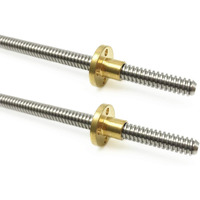 2Pcs 200Mm(7.88 Inches)Tr8X2 Lead Screw With T8 Brass Nut (Acme Thread  2Mm Pitch  1 Start  2Mm Lead) For Lcd Dlp Sla 3D Printer Z Axis And Cnc Machine