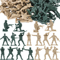 Lovestown 100Pcs Army Men Toy Soldiers  Plastic Soldier Figures Green Yellow Army Men Playset Multiple Poses For Boys Birthday Gift
