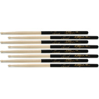 Zildjian Hickory Dip Series 4 For 3 Drumstick Pack - 5A - Wood Tip - Black