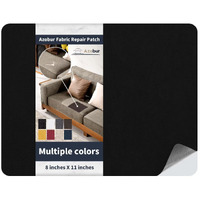 Azobur Velvet Patch Self-Adhesive Rectangular Flannel Fabric Patch Multicolor Available Anti Scratch Velvet 8X11 Inch Peel And Stick For Sofas  Automotive Interior  Handbags And Pillow (Black)