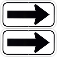 2-Pack Arrow Sign For Indoor Or Outdoor Use 12""X 6"" .04"" Aluminum Reflective Sign Rust Free Aluminum-Uv Protected And Weatherproof