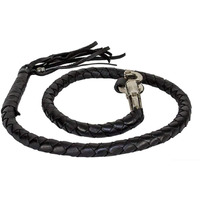 All Black 36"" Long 1/2  Diameter Naked Soft Genuine Leather Motorcycle Get Back Whip