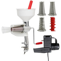 Johnny Apple Sauce Maker  Tomato Sauce Maker  Salsa  Pumpkin Puree  Remove Skins & Seeds From Produce  Model 250 Clamp Based Food Strainer With Electric Motor (Strainer + Motor + Accessories)