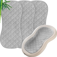 Quilted Thicker Changing Pad Liner 3 Pack Waterproof  Fit For Changing Pad Liners Are Warm On A Baby's Back Non-Slip Design Reusable Pads Machine Washable  Grey