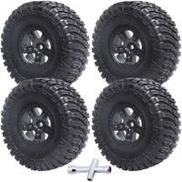 Crazyhobby Rc Short Course Truck Wheels And Tires With Foam Inserts For 1/10 Traxxas Slash 4X4 Bl-2S 2Wd Losi Tenacity Tt Baja Rey 22Sct Hpi Redcat Blackout Sc  Set Of 4 (Style 2)