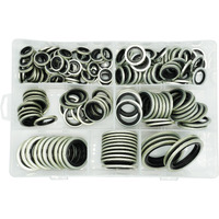 Dsnaduo 160Pcs  7 Sizes Bsp Dowty Self-Centered Bonded Seal Oil Washers Gasket Assortment Kit Replace 32300 With Box (1/8  1/4  3/8  1/2  5/8  3/4  1)  For Automotive  Bearings  Pumps