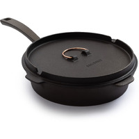 Barebones 10-Inch All-In-One Cast Iron Skillet Set- Skillet With Cast Iron Dutch Oven Style Lid - Camping Cookware Set