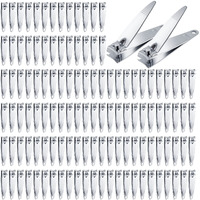 Hestya 300 Pieces Nail Clippers Bulk Stainless Steel Clipper Bulk Flat Toenail Clippers Portable Sturdy Nail Cutter Manicure Trimmer Curved Edge Pedicure For Men Women Toe Travel