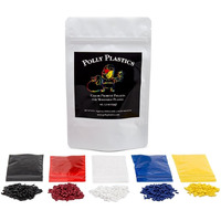 Polly Plastics Color Pellets For Moldable Plastic. Blue  Red  Yellow  Black  White. Color Chart Included.