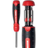 Ratcheting Screwdriver - 13-In-1 Multi Bit Screw Driver W/ "" Hex Shaft For Phillips  Star  Flat  Square Bit - Ratchet Screwdriver W/Retractable Cartridge - Multi Screwdriver