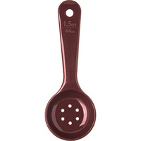 Carlisle Foodservice Products 496101 Perforated Short Handle Portion Control Spoon  1.5 Oz  Reddish Brown