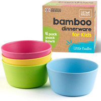 Get Fresh Bamboo Kids Snack Bowls  Set Of 4 Bowls For Kids  Kids Bpa Free Bowls  Bamboo Dinnerware For Everyday Use  Kids Bamboo Bowls  Dishwasher Safe And Stackable