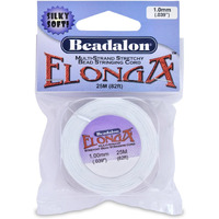 Beadalon Elonga Stretch Cord  1.0 Mm / 0.039 In  White  25 M / 82 Ft