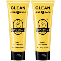 Bee Bald 2-Pack Clean Daily Cleanser For Face & Head Refreshes And Thoroughly Cleanses  Gently Scrubbing Away Dry  Flaky Skin  Leaving A Fresh  Tingling Sensation And Smell Of Clean  4 Fl. Oz. Each