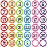 Facraft Line Up Spots For Classroom Floor - 36Pcs Classroom Line-Up Stickers Number Spot Stickers Markers For Teacher Kindergarten Preschool Elementary Classroom