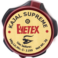 Eyetex Kajal Supreme Paste  Black  Pack Of 10  Baby-Safe  All Natural Kajal  Skin-Friendly  Cooling Effect On Eyes  Popular For Over 80 Years  Vegan