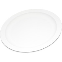 Carlisle Foodservice Products Reusable Plastic Plate Dining Plate With Narrow Rim For Home And Restaurant  Melamine  9 Inches  White  (Pack Of 48)