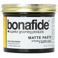 Bona Fide Pomade  Matte Paste 4 Oz. [Improved Formula]| Matte Finish Texturing Pliable Strong Hold  Water Based Formula Washes Out Easily  Light Citrus Fragrance