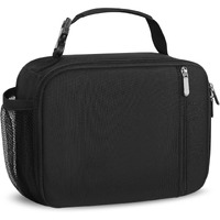 Esouler Lunch Box Kids Insulated Lunch Bag For Boys & Girls Durable Children Lunchbox For School With Water Bottle Holder-Black