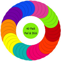 40 Pieces Dry Erase Circle Dots  6 Inches Multicolor Vinyl Line Up Spots Self Adhesive Classroom Floor Stickers For Preschool Kindergarten Elementary Teachers