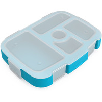 Bentgo Kids Tray With Transparent Cover - Reusable  Bpa-Free  5-Compartment Meal Prep Container With Built-In Portion Control For Healthy Meals At Home & On The Go (Confetti Edition - Abyss Blue)
