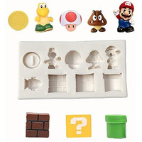 Guratapa 9 Hole Suitable For Super Mario Yoshi Dragon Mushroom Gold Coins Silicone Molds For Diy Fondant Candy Making Chocolate Mold Gum Clay Biscuit Plaster Resin Cupcake Topper Cake Decor Moulds 2