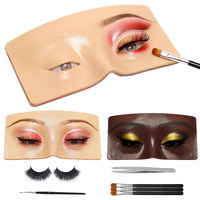 Gfpgyq 3D Eye Makeup Face Practice Board  Perfect Aid To Makeup Practicing Face Board  Reusable Silicone Face To Practice Makeup Mannequin For Beginners To Practice Eyesmakeup Kit (White)