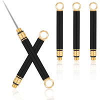 Qlfecle Titanium Toothpick Holder  Portable 3 Pcs Metal Toothpicks For Teeth  Mini Reusable Stainless Steel Toothpick Pocket Toothpicks For Home Outdoor Black