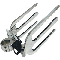 Krypt Towers Wakesurf Rack For Tower  Surfboard Rack For Boat  Holds 2 X Wakesurf Boards  Polished Aluminum Wakeboard Rack  Fits Clamp Tubing Sizes-1 3/4""  1 7/8""  2""  2 1/4""  2 3/8""  2 1/2""