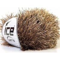 Camel & Brown Eyelash Yarn 50 Gram Ice 22749