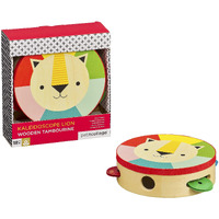 Petit Collage Kaleidoscope Lion Wooden Tambourine For Kids - Toy Musical Instrument For Ages 18+ Months - Activity Toy Made With Safe Materials - Makes A Great Gift Idea