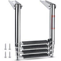 Marinebaby Heavy Duty Boat Telescopic 4 Step Ladder Stainless Steel Swim Platform Telescoping Ladder Extendable Step For Boat Yacht