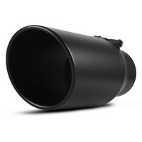 Autosaver88 3.5 Inch Inlet Black Exhaust Tip  3.5"" Inlet 5"" Outlet 12"" Overall Length Powder Coated Finish Stainless Steel Exhaust Tailpipe Tips Universal For 3.5"" Od Tailpipe  Bolt/Clamp On