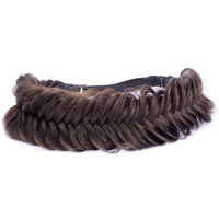 Diguan Wide Fishtail 2 Strands Synthetic Hair Braided Headband Classic Chunky Plaited Braids Elastic Stretch Hairpiece Women Girl Beauty Accessory 59G (Brunette Brown)