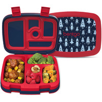 Bentgo Kids Prints Leak-Proof  5-Compartment Bento-Style Kids Lunch Box - Ideal Portion Sizes For Ages 3-7  Durable  Drop-Proof  Dishwasher Safe  & Made With Bpa-Free Materials (Rocket)