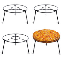 Hohiya 4 Pcs 9 Inch Pizza Stand Holder Riser Display Serving For Tables Party Width For Restaurant Home Iron Black Taiwan Made