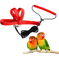 Vanfavori Adjustable Bird Harness With 80 Inch Leash  Xs Size For Peony Parrot Love Bird Weight 45-65 Grams With Outdoor Flying Training Rope  Red