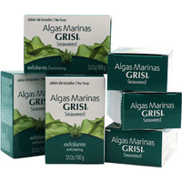 Grisi Seaweed Soap  Cleansing And Exfoliating Soap With Seaweed  Helps You Unclog Pores  Stimulate Circulation  Eliminates Toxins  Firming Benefits  6-Pack Of 3.5 Oz Each Soap  6 Soaps