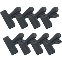 8 Pack Metal Chip Clips  3 Inch Wide Stainless Steel Heavy Duty Food Bag Clips  Black
