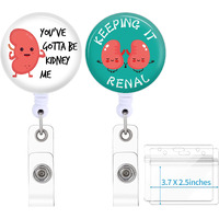 2 Pack Badge Reels Holder Retractable With Id Clip For Nurse Name Tag Card Urology Urologist Nephrologist Nursing Doctor Medical Work Office Alligator Clip Zjk1003