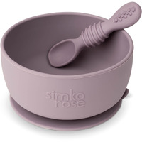 Simka Rose Baby Bowl And Spoon Set  Baby Bowls Suction For Toddler  Bpa-Free Silicone Bowls Baby  Baby Bowl And Spoon Dishwasher And Microwave Safe Baby Feeding Supplies (Lilac)