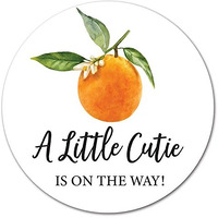 1.5"" Round - A Little Cutie Is On The Way Baby Shower Stickers - Set Of 60
