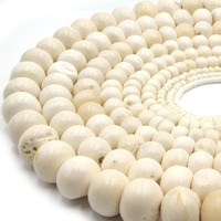 8Mm White Ox Bone Rondelle Beads - Fair Trade Beads For Jewelry Making
