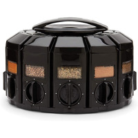 Kitchen Art Spice Rack Select-A-Spice Auto-Measure Carousel 12 Compartments Black 8.75 X 8.75 X 6 Inches
