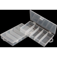 Sbyure 2 Pack 5 Grid Clear Plastic Fishing Tackle Storage Box Jewelry Making Findings Organizer Box Container Case Utility Box 7X4.3X1.2Inch