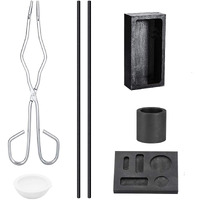 7Pcs Graphite Crucible Set  Ingot Mold Set High Purity Graphite Torch Melting Casting Kit For Metal Gold Silver And Copper Ingot Torch Melting Kit Tool Mould Set
